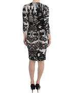 Cavalli Black Printed Sheath Dress - Zeiniez