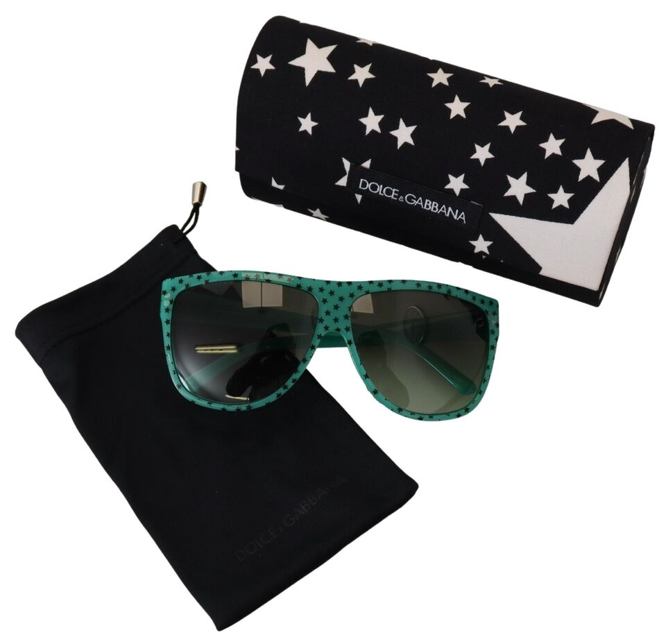 Dolce & Gabbana Green Stars Acetate Square Shades Sunglasses - Zeiniez