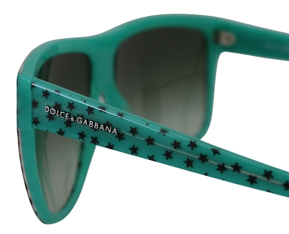 Dolce & Gabbana Green Stars Acetate Square Shades Sunglasses - Zeiniez