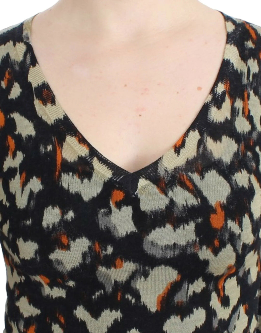 Cavalli Multicolor v-neck wool jumper - Zeiniez