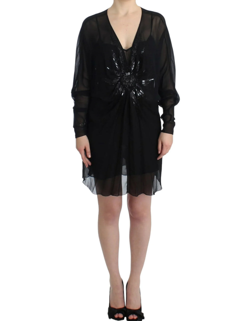 Cavalli Black long sleeve silk dress - Zeiniez