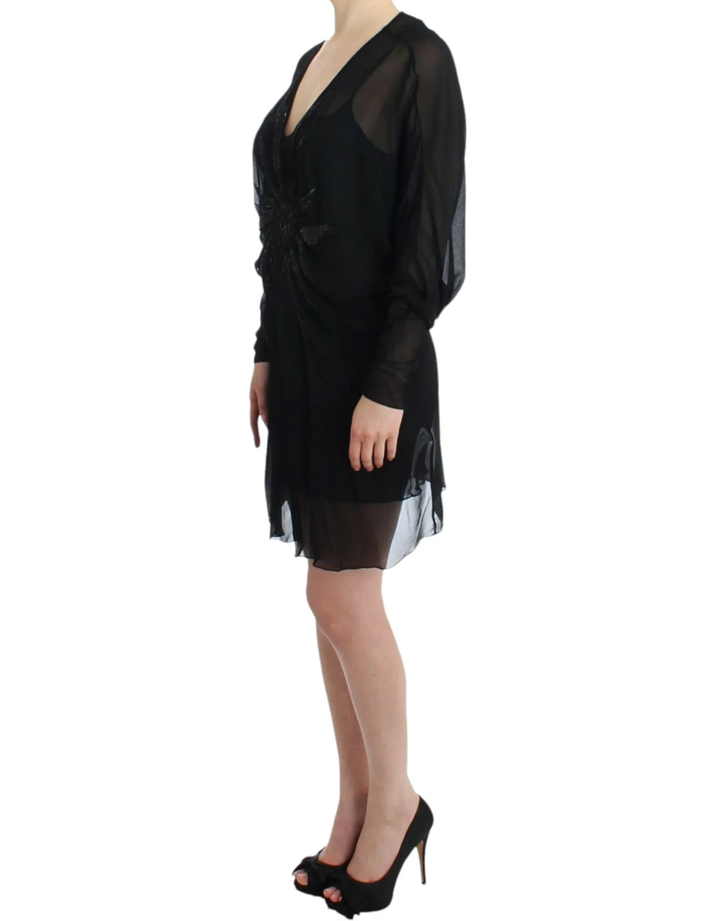 Cavalli Black long sleeve silk dress - Zeiniez