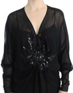 Cavalli Black long sleeve silk dress - Zeiniez