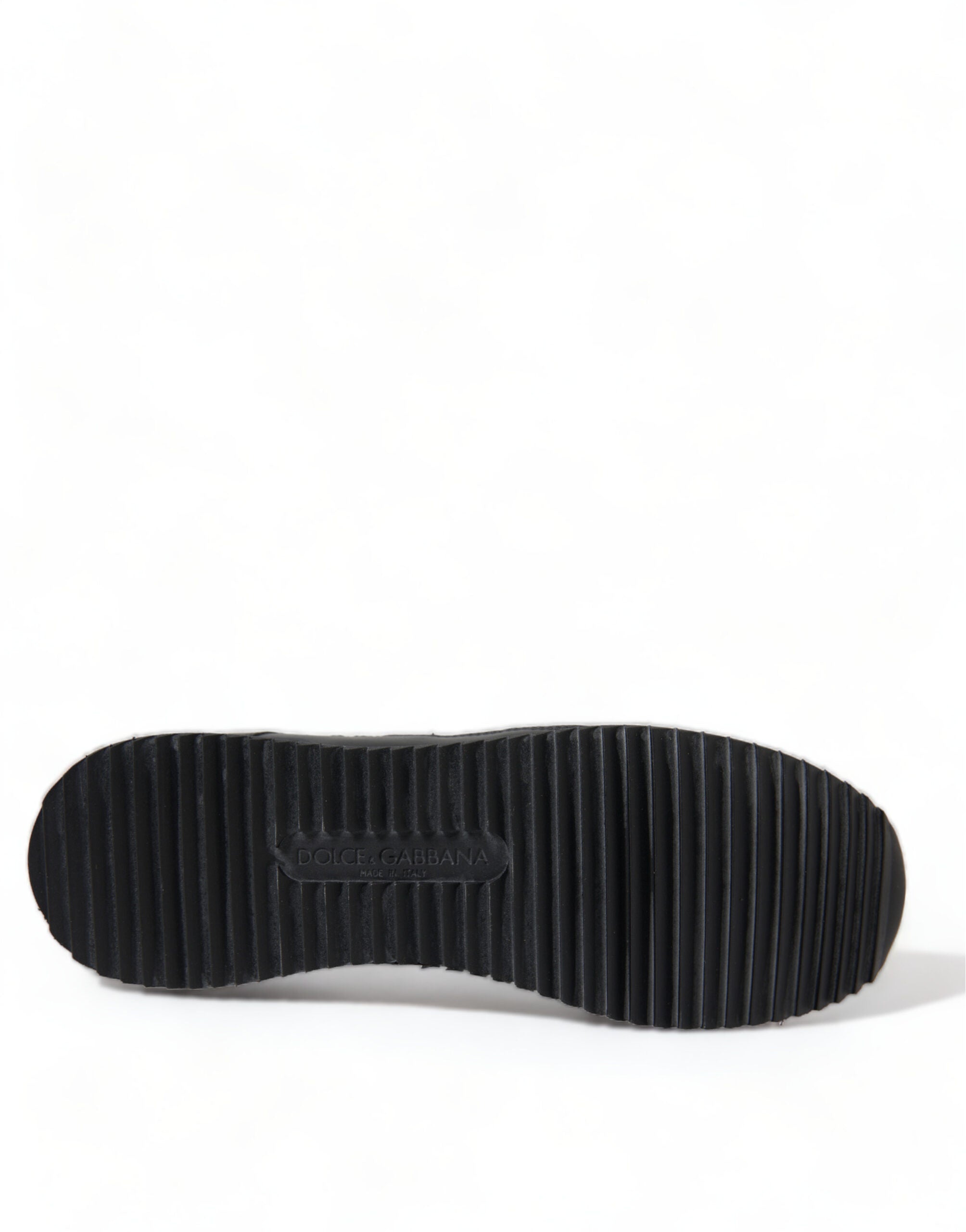 Dolce & Gabbana Black Floral Lace Leather Sneakers Shoes - Zeiniez