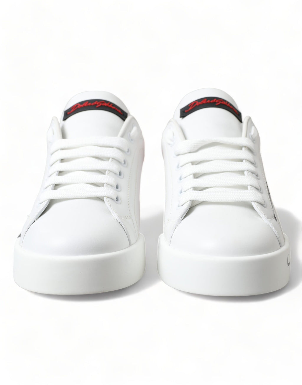 Dolce & Gabbana White Red Lace Up Womens Low Top Sneakers Shoes - Zeiniez