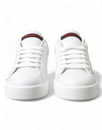 Dolce & Gabbana White Red Lace Up Womens Low Top Sneakers Shoes - Zeiniez