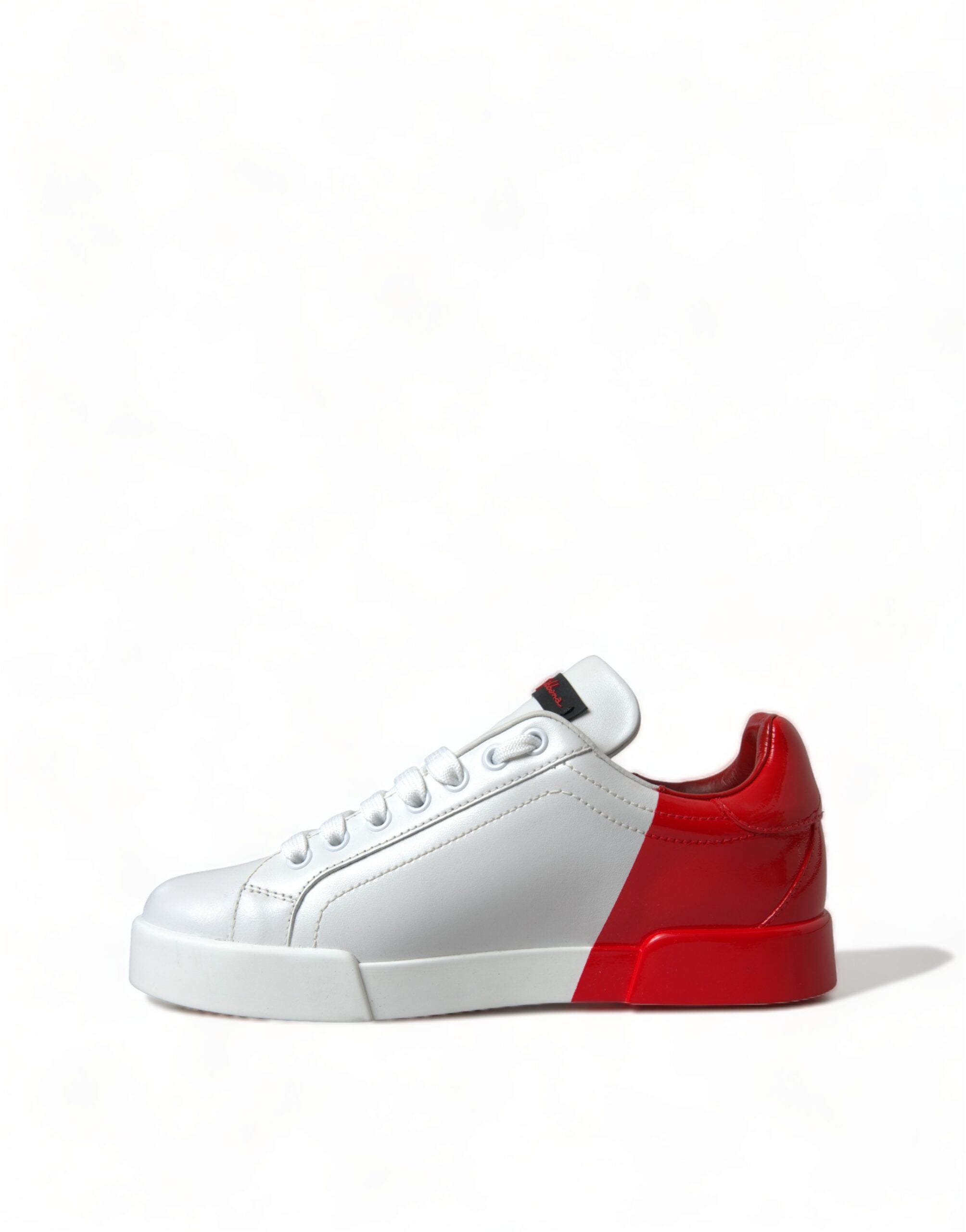 Dolce & Gabbana White Red Lace Up Womens Low Top Sneakers Shoes - Zeiniez