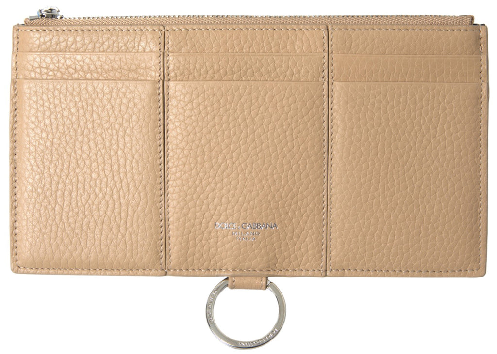 Dolce & Gabbana Beige Leather Shoulder Cardholder Shoulder Strap Wallet - Zeiniez