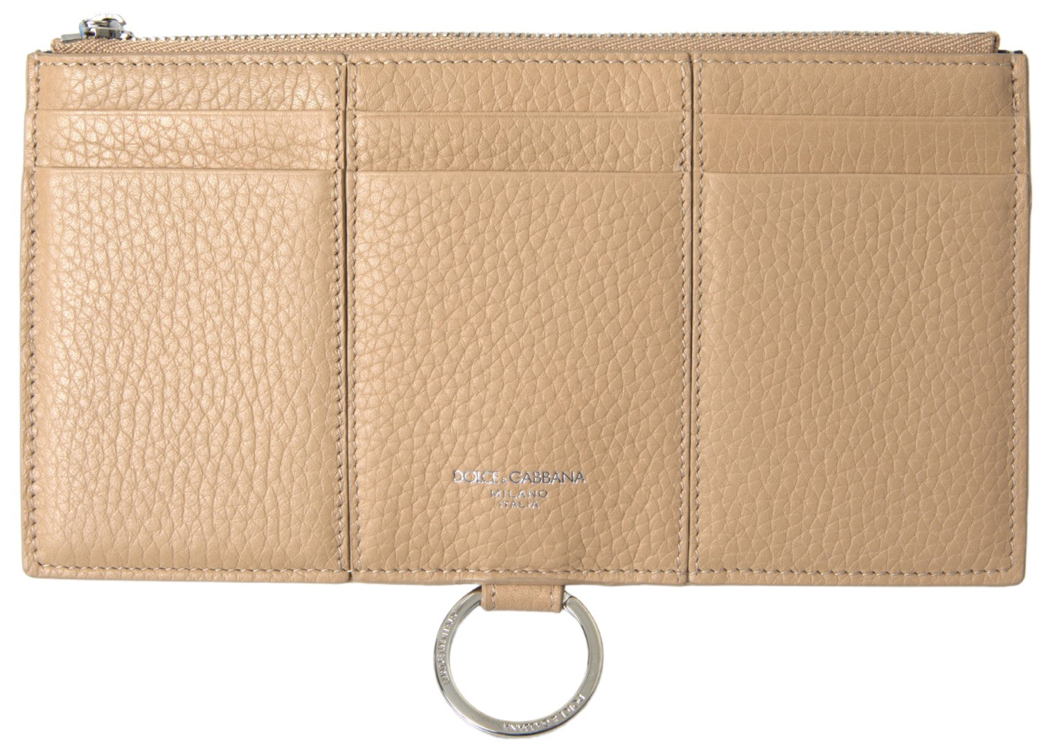 Dolce & Gabbana Beige Leather Shoulder Cardholder Shoulder Strap Wallet - Zeiniez