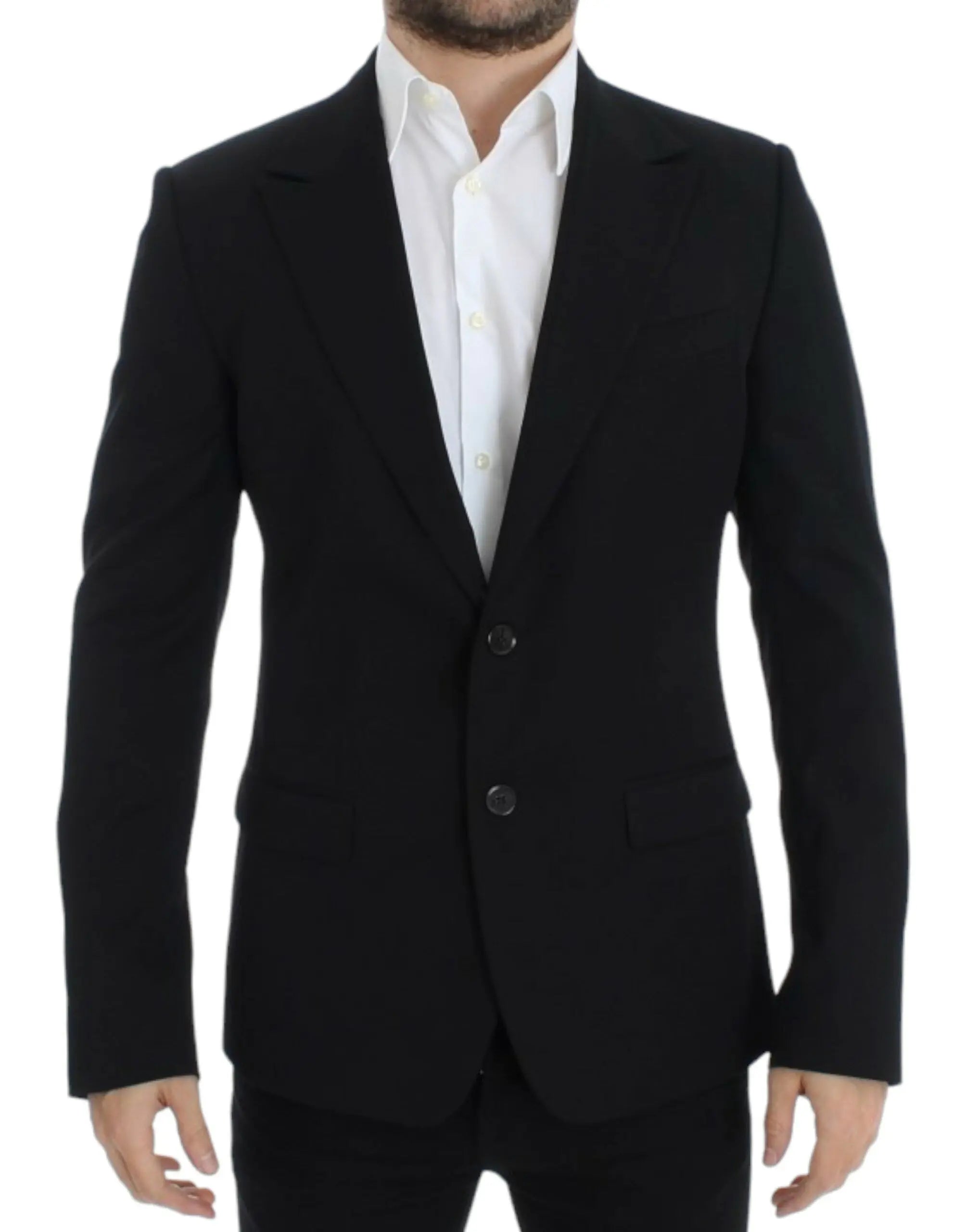 Dolce & Gabbana Black wool slim fit blazer Dolce & Gabbana