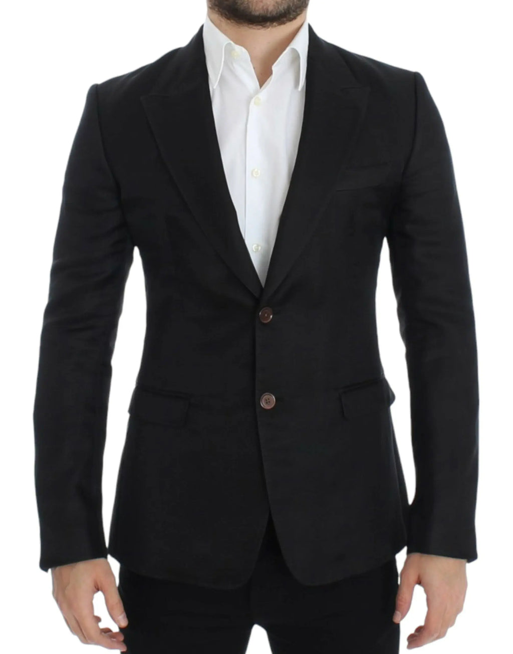 Dolce & Gabbana Black silk slim fit blazer Dolce & Gabbana