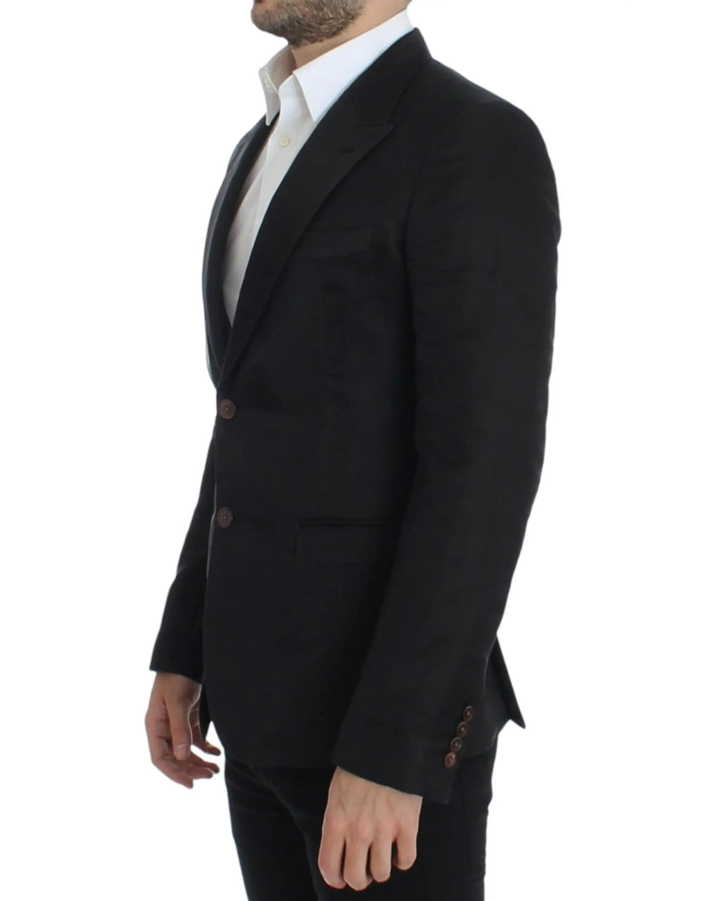 Dolce & Gabbana Black silk slim fit blazer Dolce & Gabbana
