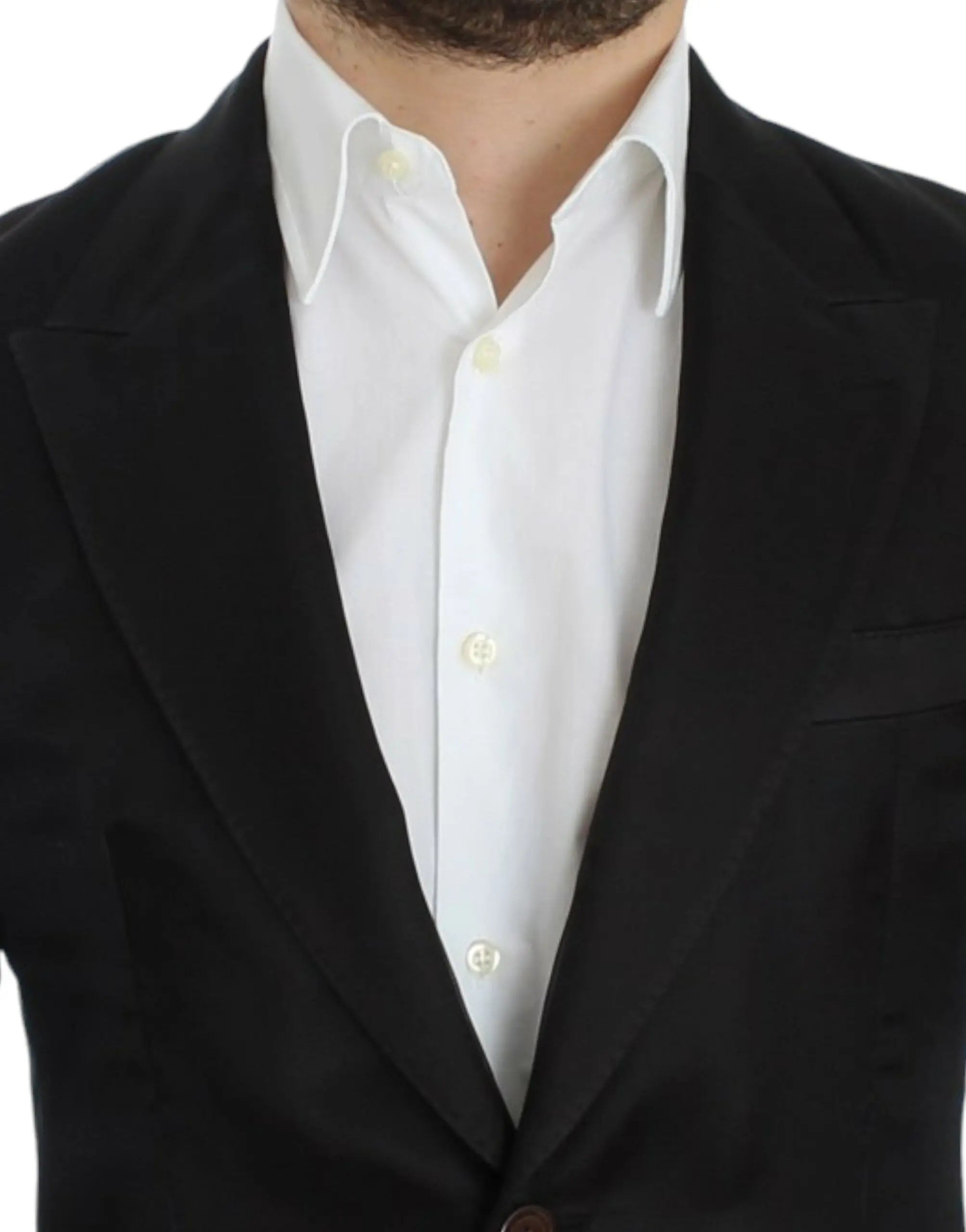 Dolce & Gabbana Black silk slim fit blazer Dolce & Gabbana