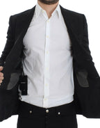 Dolce & Gabbana Black silk slim fit blazer Dolce & Gabbana