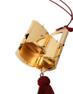 Dolce & Gabbana Pink Exotic Leather Mini Mirror Tassel Makeup Bag - Zeiniez