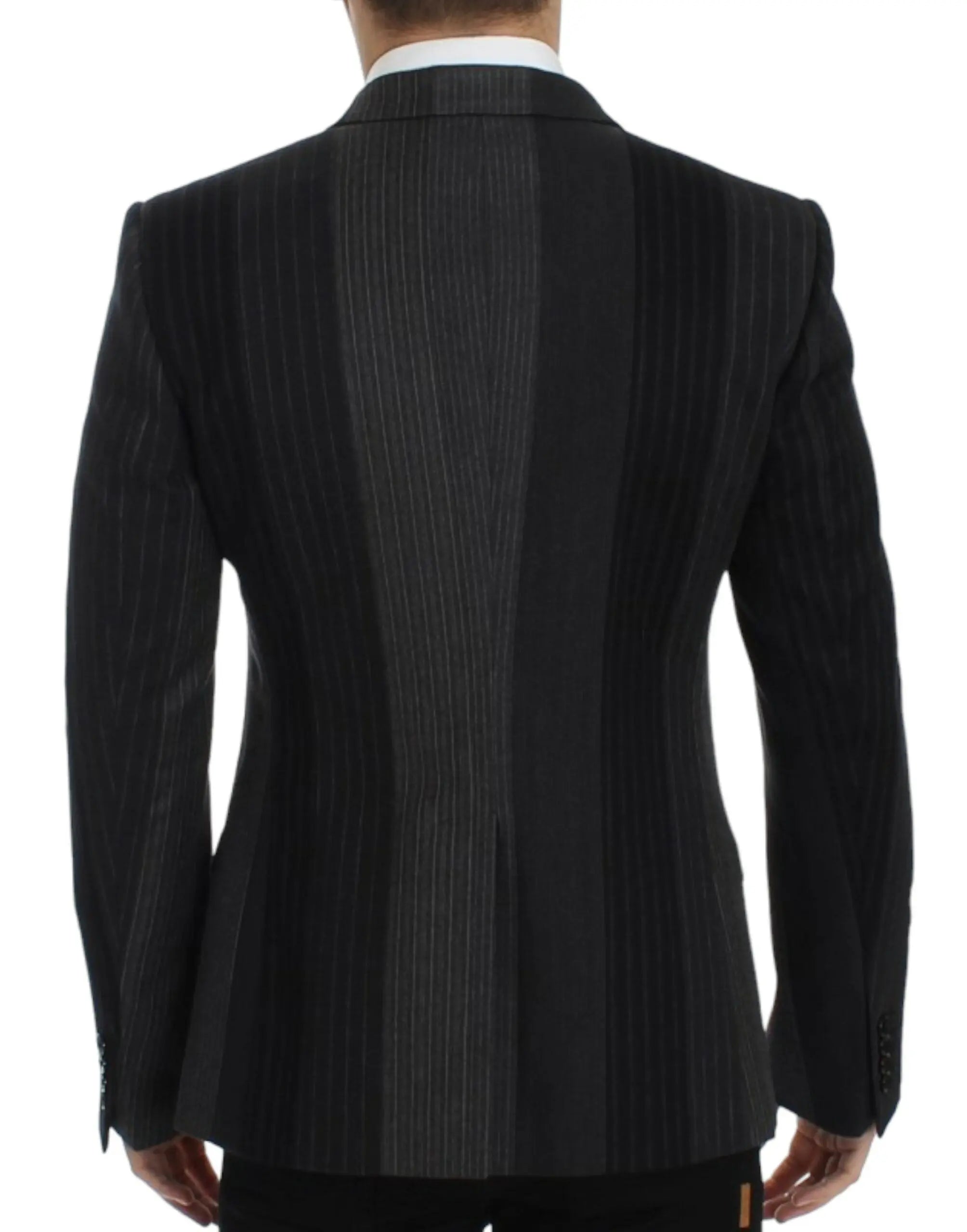 Dolce & Gabbana Gray striped wool stretch blazer Dolce & Gabbana
