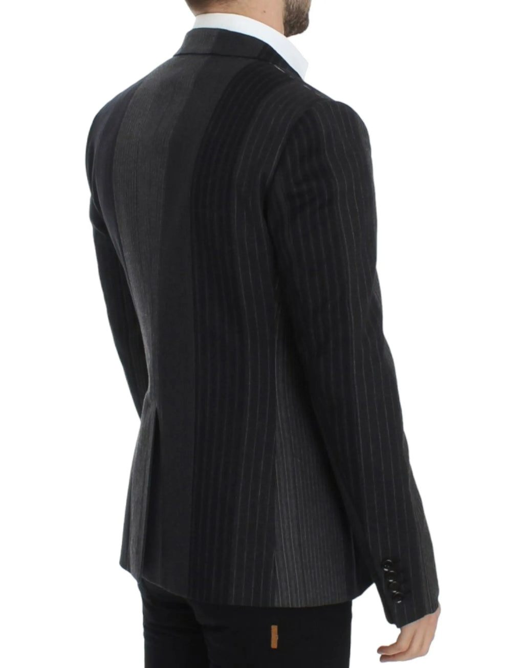 Dolce & Gabbana Gray striped wool stretch blazer Dolce & Gabbana