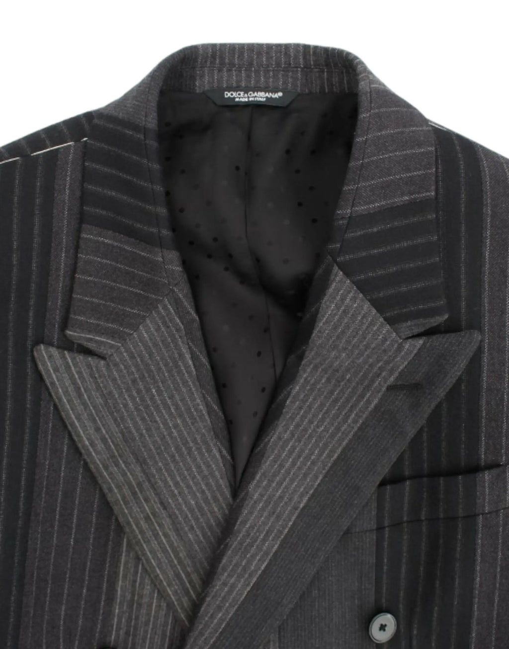 Dolce & Gabbana Gray striped wool stretch blazer Dolce & Gabbana