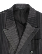 Dolce & Gabbana Gray striped wool stretch blazer Dolce & Gabbana