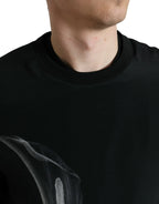 Dolce & Gabbana Black Floral Print Crewneck Pullover Sweater - Zeiniez