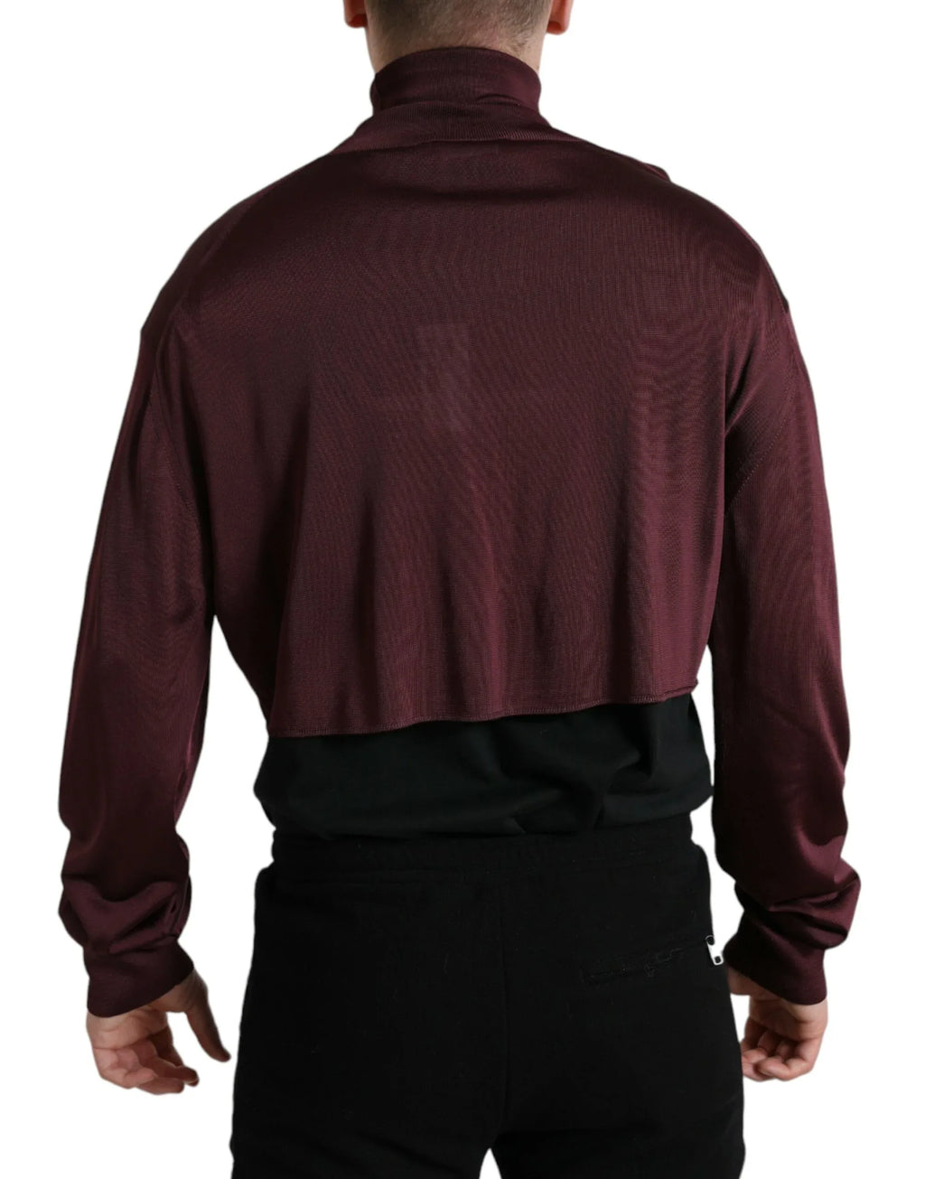 Dolce & Gabbana Maroon Viscose Turtleneck Pullover Sweater - Zeiniez