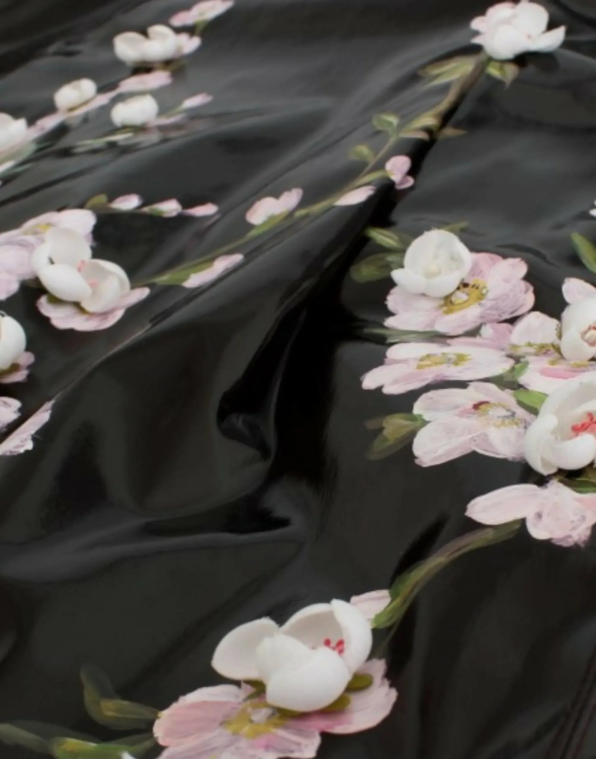 Dolce & Gabbana Black patent floral HANDPAINTED dress - Zeiniez