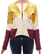 Vladimiro Gioia White Gold Purple Leather Jacket - Zeiniez