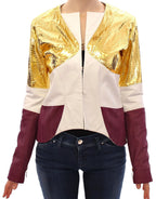 Vladimiro Gioia White Gold Purple Leather Jacket - Zeiniez
