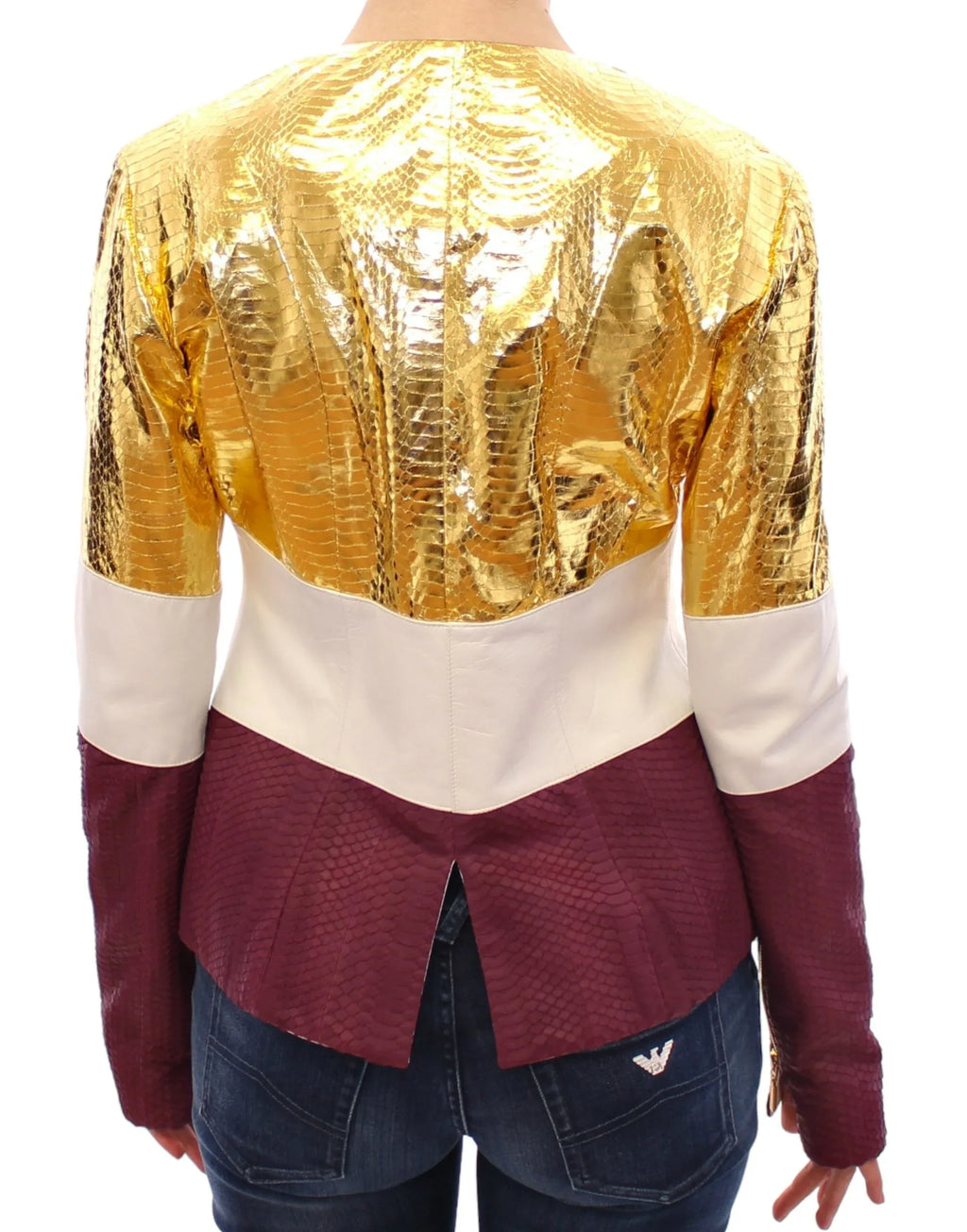 Vladimiro Gioia White Gold Purple Leather Jacket - Zeiniez