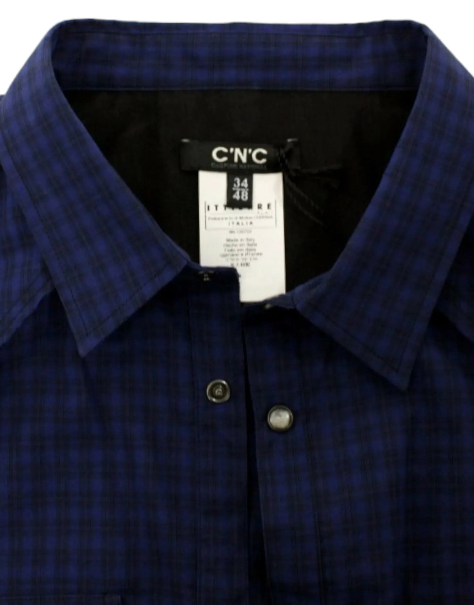 Costume National Blue checkered cotton shirt - Zeiniez