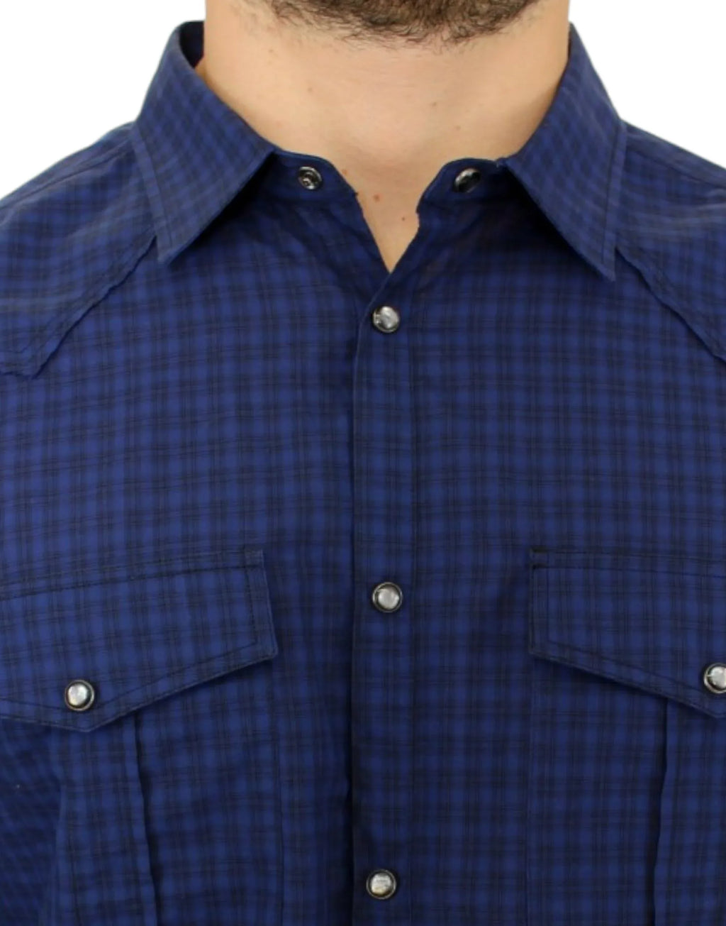 Costume National Blue checkered cotton shirt - Zeiniez