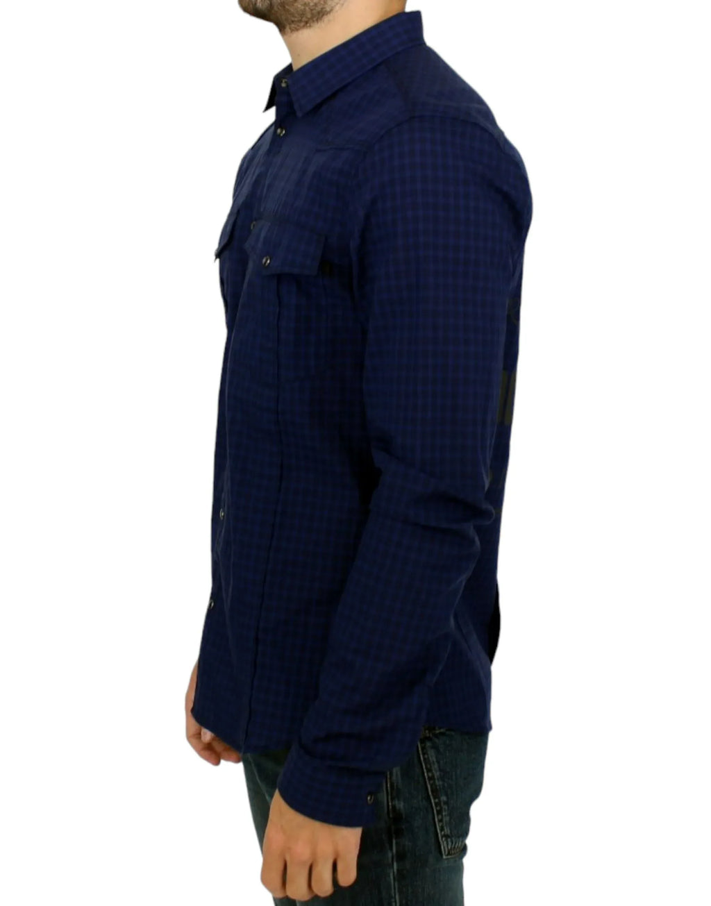Costume National Blue checkered cotton shirt - Zeiniez