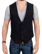 Costume National Black striped cotton casual vest - Zeiniez
