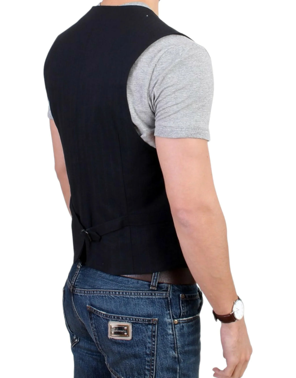 Costume National Black striped cotton casual vest - Zeiniez