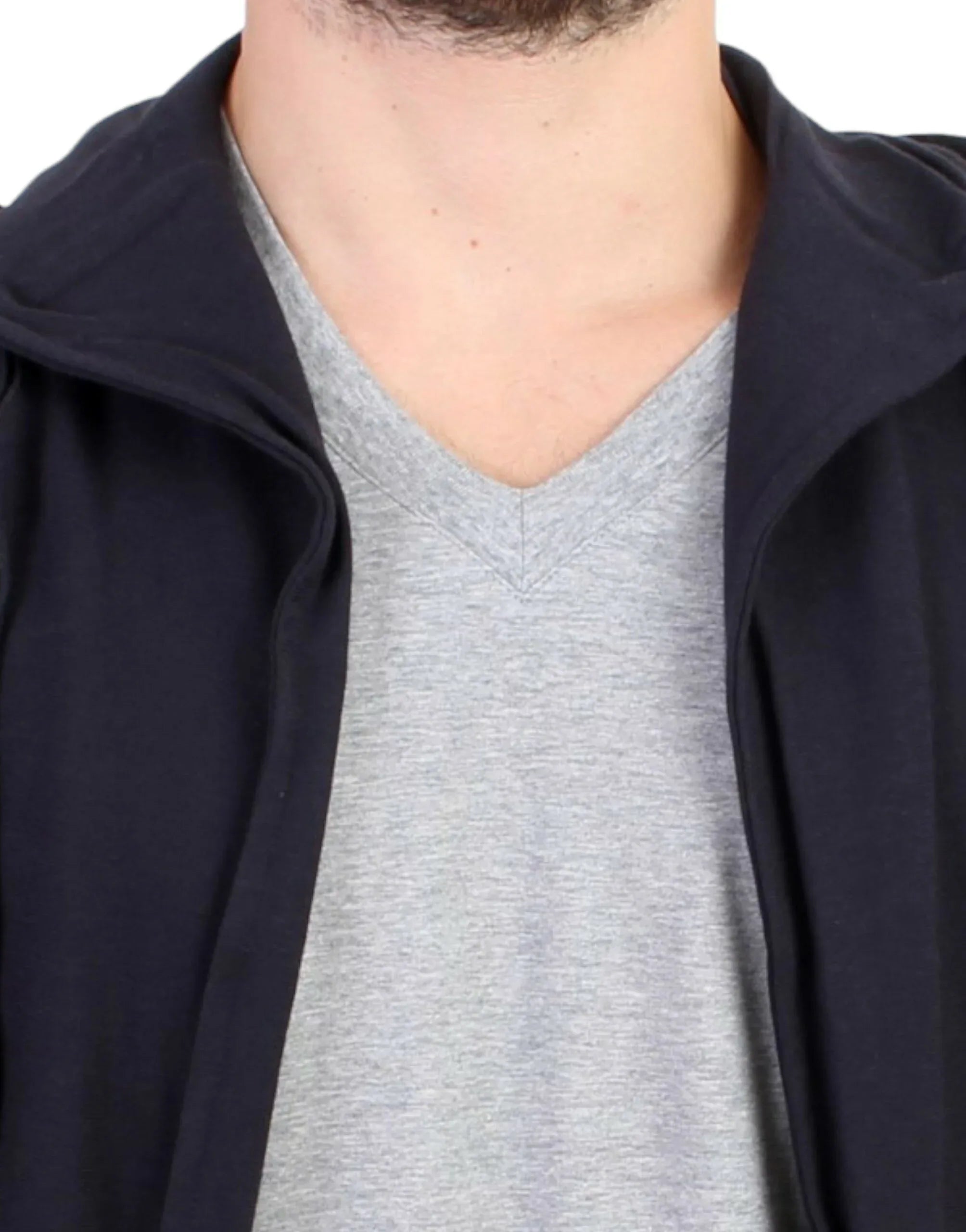 Costume National Blue hooded cotton sweater - Zeiniez