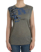 Costume National Gray print sleeveless t-shirt - Zeiniez