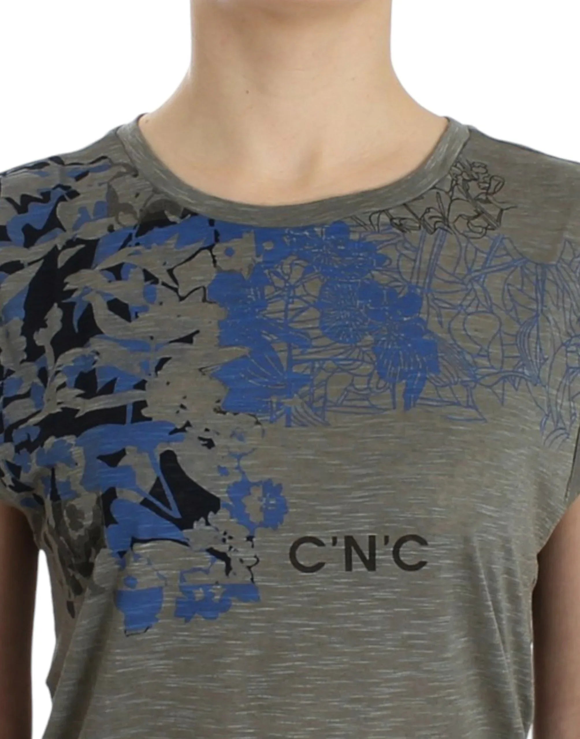 Costume National Gray print sleeveless t-shirt - Zeiniez