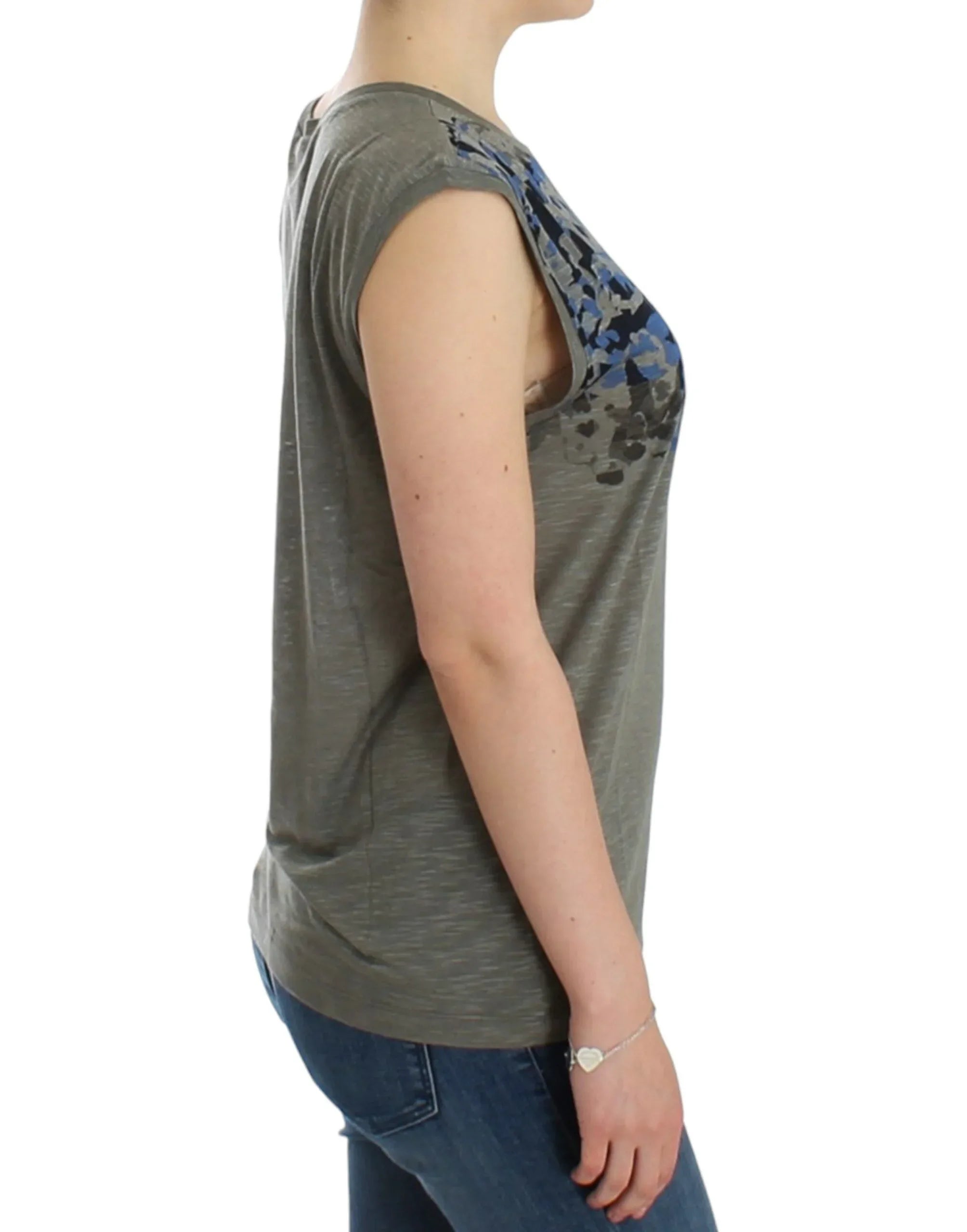 Costume National Gray print sleeveless t-shirt - Zeiniez