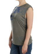 Costume National Gray print sleeveless t-shirt - Zeiniez