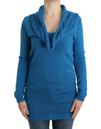 Costume National Blue knitted scoopneck sweater - Zeiniez