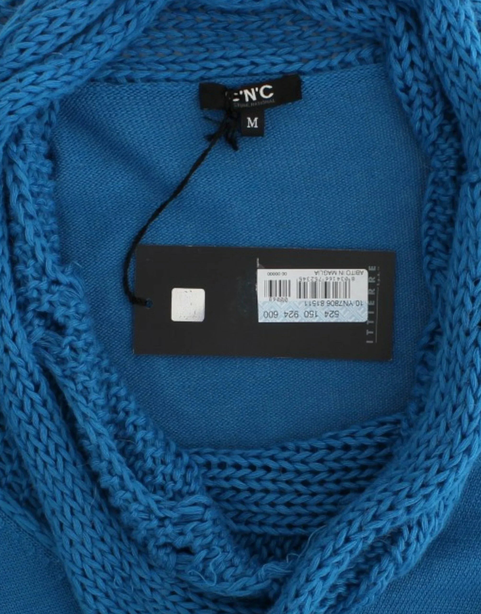 Costume National Blue knitted scoopneck sweater - Zeiniez