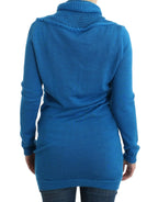 Costume National Blue knitted scoopneck sweater - Zeiniez