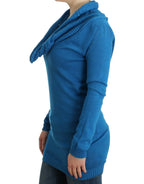 Costume National Blue knitted scoopneck sweater - Zeiniez