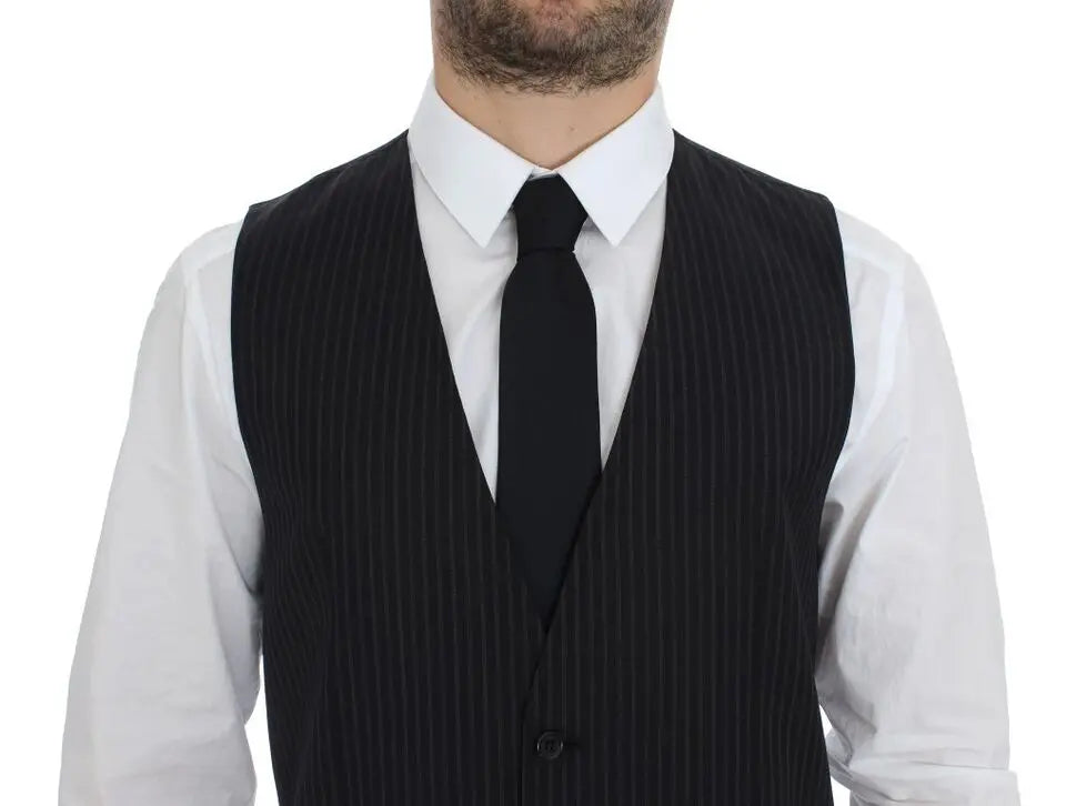 Dolce & Gabbana Gray Stretch Formal Dress Vest Gilet Dolce & Gabbana