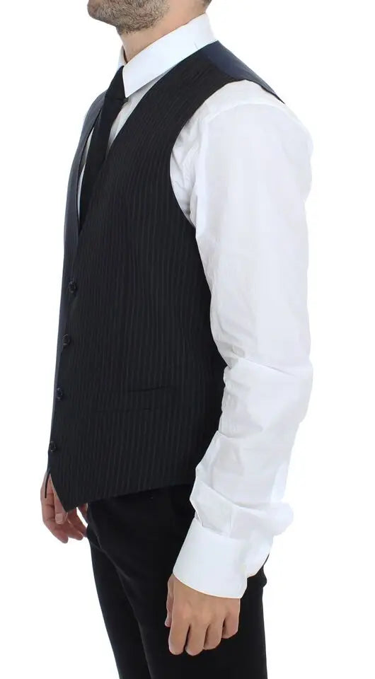 Dolce & Gabbana Gray Stretch Formal Dress Vest Gilet Dolce & Gabbana