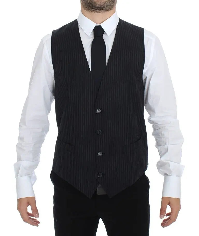 Dolce & Gabbana Gray Stretch Formal Dress Vest Gilet Dolce & Gabbana