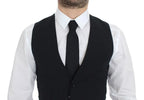 Dolce & Gabbana Blue Wool Formal Dress Vest Gilet Dolce & Gabbana