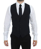 Dolce & Gabbana Blue Wool Formal Dress Vest Gilet Dolce & Gabbana
