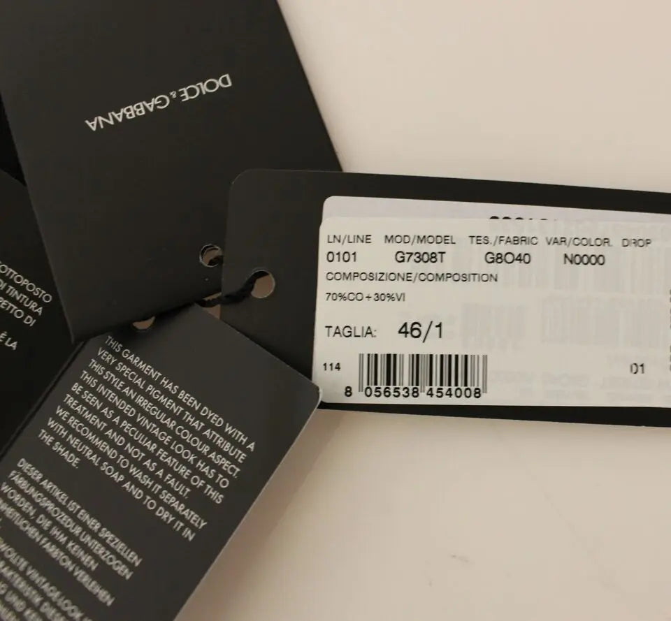 Dolce & Gabbana Black Cotton Blend Dress Vest Gilet Dolce & Gabbana