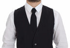 Dolce & Gabbana Gray Slim Fit Button Front Dress Formal Vest Dolce & Gabbana